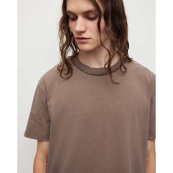 Allsaints Australia Mens Otto Crew T-Shirt Brown AU39-174